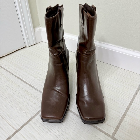 Vintage Y2K Skechers Square Toe Brown Boots 8 - Picture 1 of 13